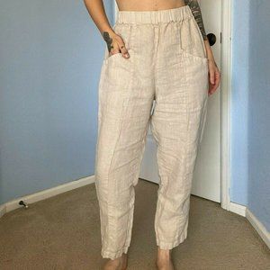 Mate The Label Women's Linen High-Waisted Pant | Medium | Loungewear | Timeless